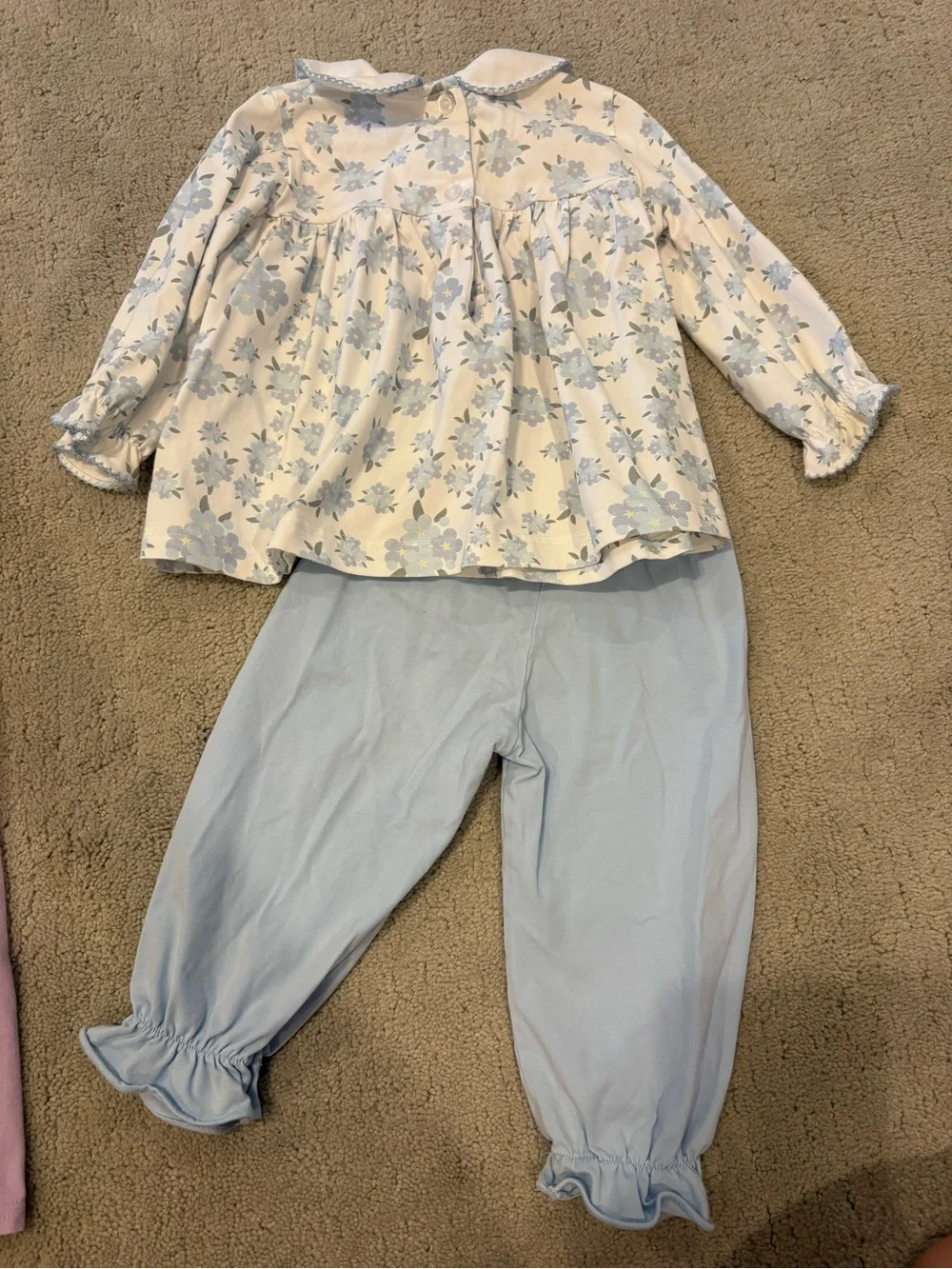 Stitchy Fish Baby Girl’s Long Sleeve Outfits 18 months ruffles collar pants